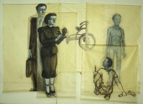 The Critics, 1979, Öl auf Pergamin