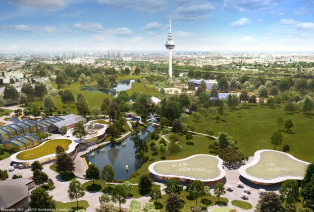 BUGA 23 Bundesgartenschau 2023 Mannheim | Luisenpark | Neue Parkmitte Vogelperspektive
