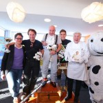 Siegerehrung mit Mag. Fabrice Girardoni, Uwe Kröger, Christoph Fälbl, Philipp Knefz, Werner Matt und Maskottchen Semmi.