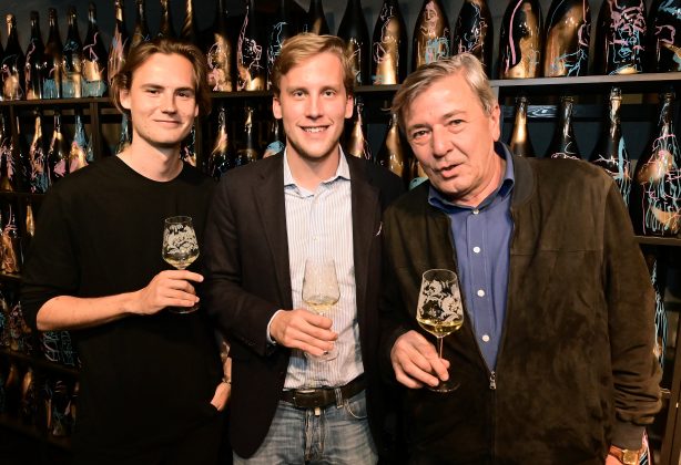Sektmanufaktur Johannes Kattus Präsentation Große Reserve "Das Kunststück" | Künstler Alvar Bohrmann, Johann Kattus, Kellermeister Herbert Pratsch