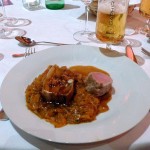 Beispiel für aktuelle regionale Küche bei der Top-Wirt Gala 2014 (zweierlei vom Schwein)