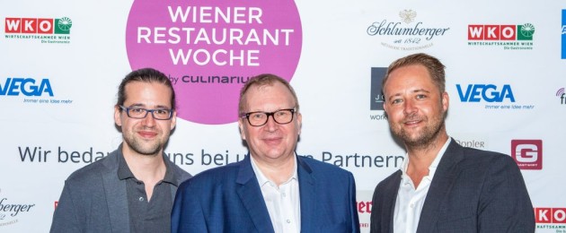 Wiener Restaurantwoche Sommer 2019 VIP Eröffnung, Geschäftsführer Dominik Holter, Franz Bernthaler, Andreas Lindorfer