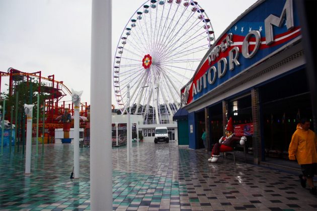 Wiener Prater 2019 · Calafatiplatz, Blumenrad und Super Autodrom