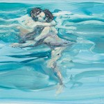 Swimming Lovers, 1984 Öl auf beschichtetem Papier