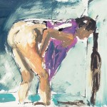 Study for "Annie, Gwenn, Lillie, Pam & Tulip", 1985 Öl auf beschichtetem Papier