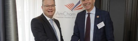 American Chamber of Commerce in Austria Business Breakfast E-Mobilität, Michael-Viktor Fischer u. Martin Winkler