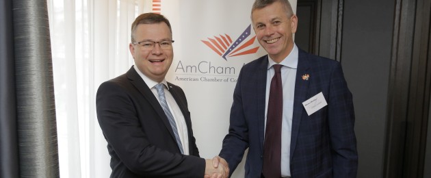 American Chamber of Commerce in Austria Business Breakfast E-Mobilität, Michael-Viktor Fischer u. Martin Winkler