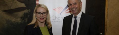 American Chamber of Commerce in Austria Business Lunch · Margarete Schramböck, Martin Winkler