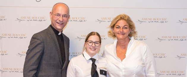 Amuse Bouche Finale 2019 · Dompfarrer Toni Faber, Gesamtkoordinatorin Piroska Payer