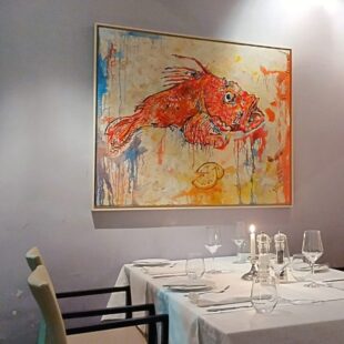 Kulinarium 7, Wien | Drachenkopf an der Wand und am Teller