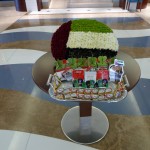 Blumenschmuck in Nationalfarben