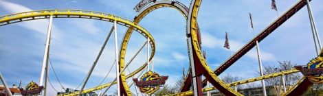 Wiener Prater 2019 · Achterbahn mit Doppellooping Teststrecke