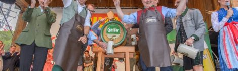 Feierliche Eröffnung des Wiener Wiesn-Fests 2019 mit Ehrengästen und dem traditionellen Bieranstich auf der Festbühne